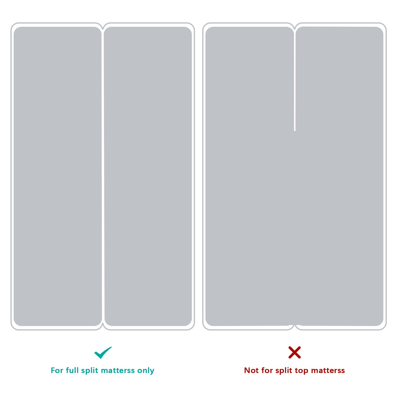 Split King Mattress Protector Pad Waterproof Quilted, Breathable & Cooling Split King Mattress Topper Cover Fitted For Adjustabl