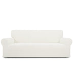 Purefit Stretch Sofa Slipcover – Spandex Jacquard Non Slip Soft Couch Sofa Cover, Washable Furniture Protector With Non Skid Foam And Elastic Bottom For Kids (Sofa, Cream)