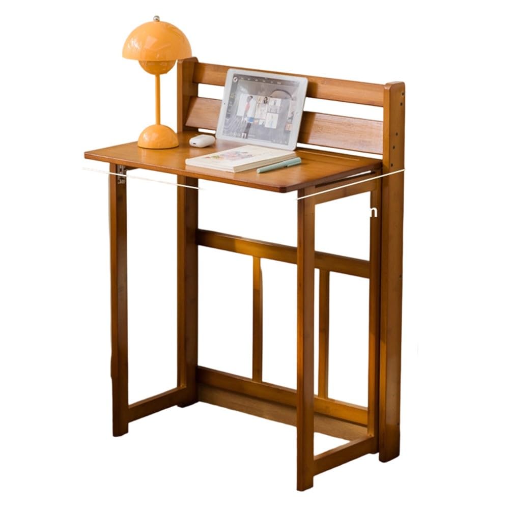 Koverra Folding Desk 63 X 41 X 87 Cm Brown, Bamboo Compact Computer Table For Home Office Study