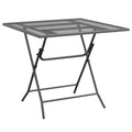 vidaXL Anthracite Square Patio Table  31.5x31.5x28.3  Durable Expanded Metal Mesh Build  Modern Design for Outdoor Dining