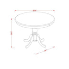 East West Furniture ANNO5-OAK-W 5 Piece Dining Room Furniture Set Includes a Round Dining Table with Pedestal and 4 Wood Seat Chairs, 36x36 Inch, Oak