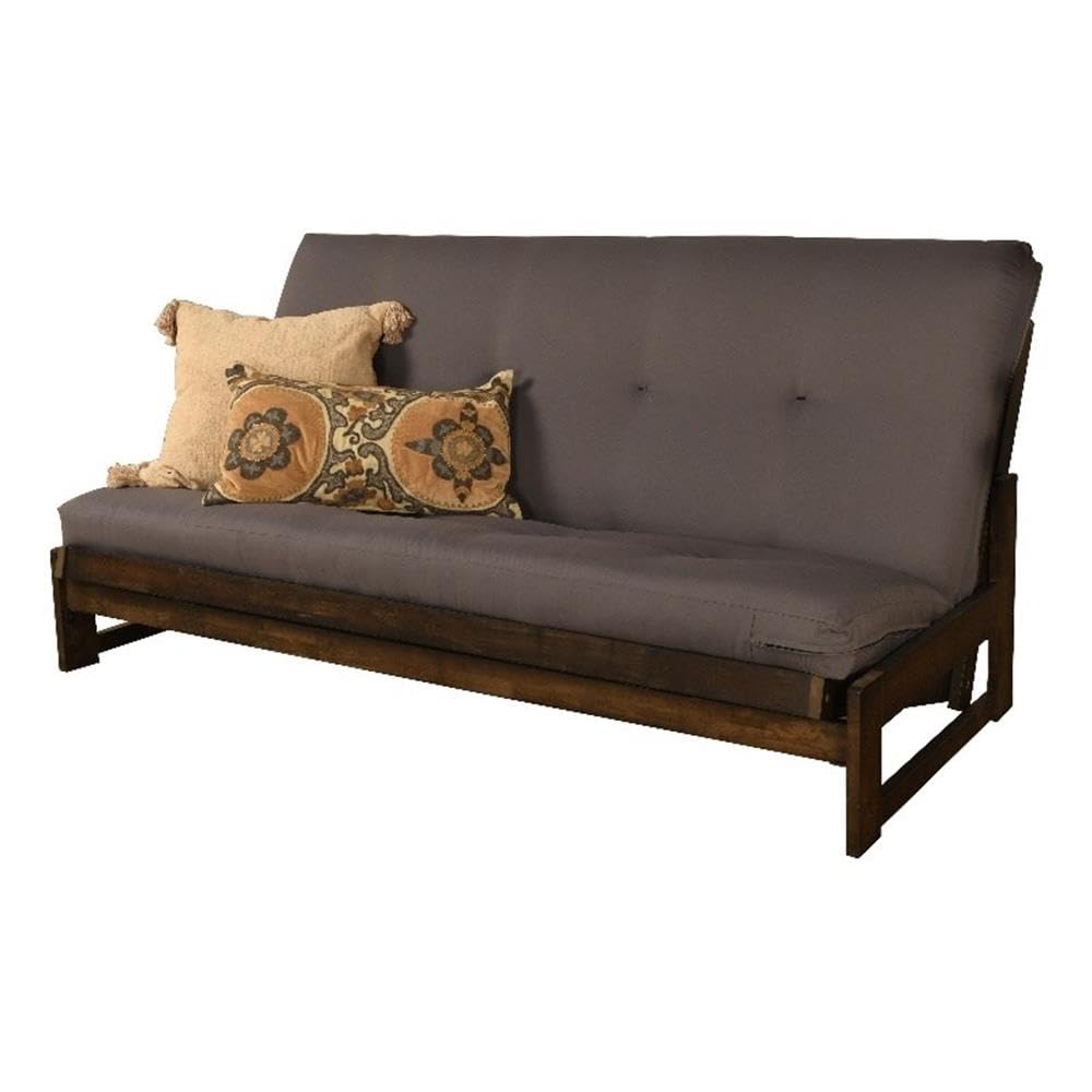 Kodiak Furniture High-Density Foam Full-Size Gray Twill Fabric Futon Mattress-Frame Not Included