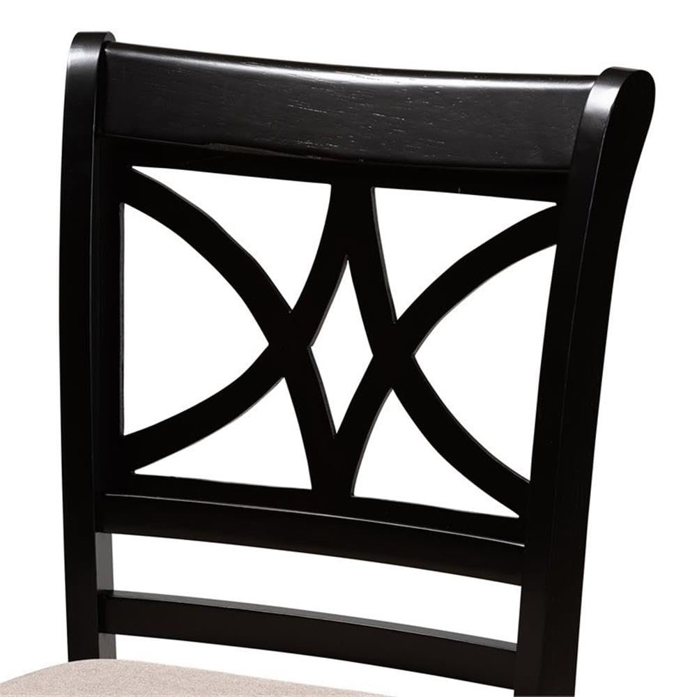 Baxton Studio Chandler Sand Upholstered Espresso Finished Wood 5-Piece Pub Set
