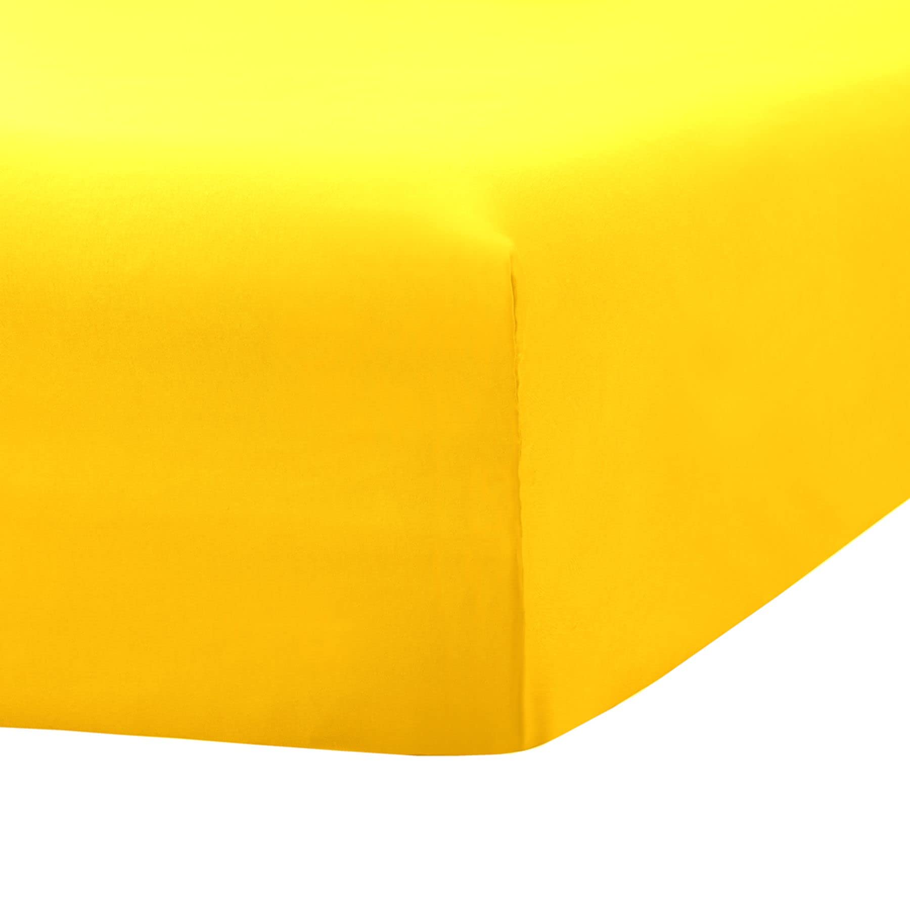Ghooss Full Size Fitted Sheet,Hotel Quality Bedding Fitted Sheet Deep Pocket Up To 14 Inch,Wrinkle And Fade Resistant,1 Piece,Ye