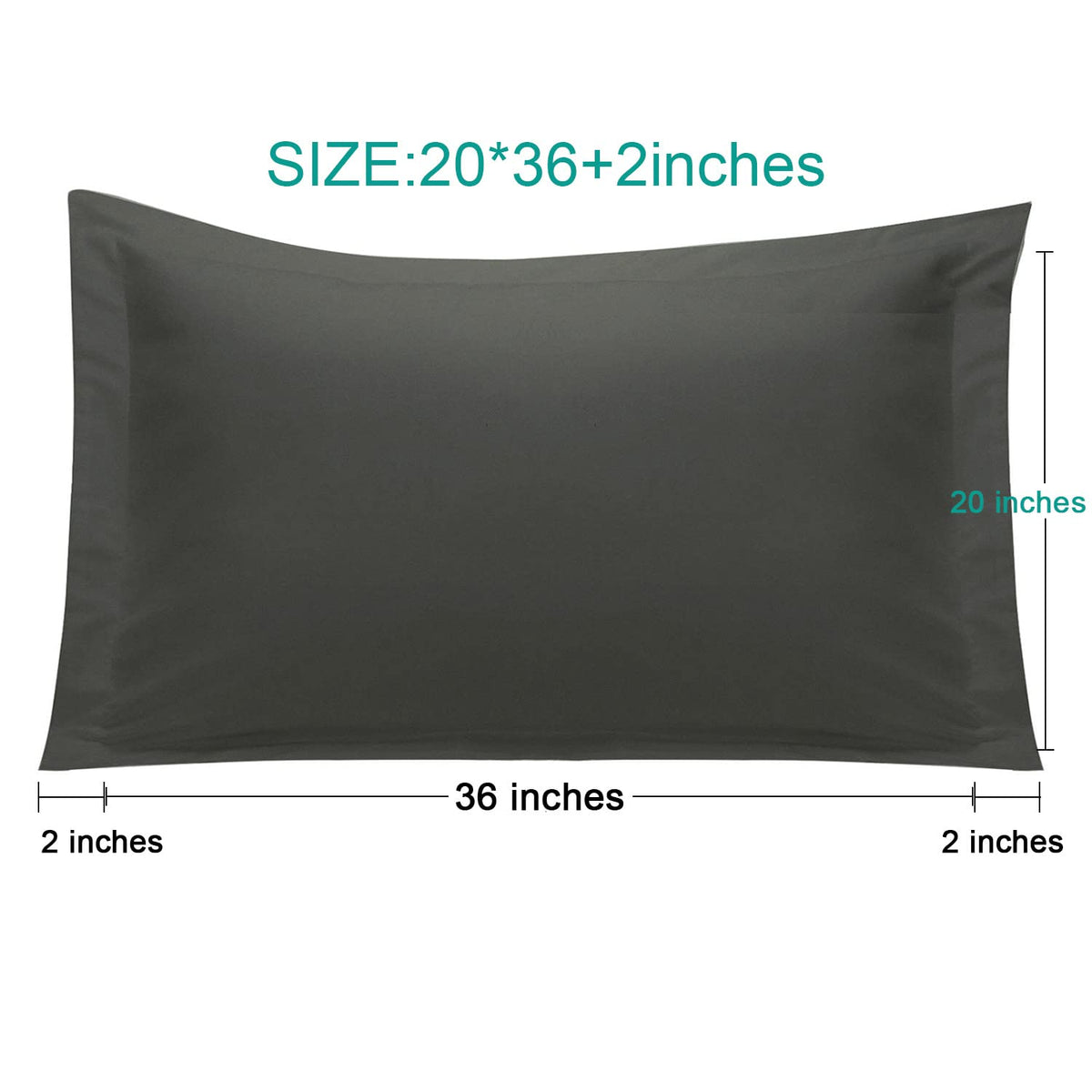 Ntbay 100% Brushed Microfiber King Pillow Shams Set Of 2, Super Soft And Cozy, Wrinkle, Fade, Stain Resistant 20X36 Inches Oxford Pillowcases, Dark Grey