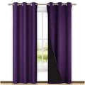 NICETOWN Cold Blocking 100% Blackout Curtains with Black Liner Backing, Thermal Insulated Curtains for Living Room, Noise Reduci