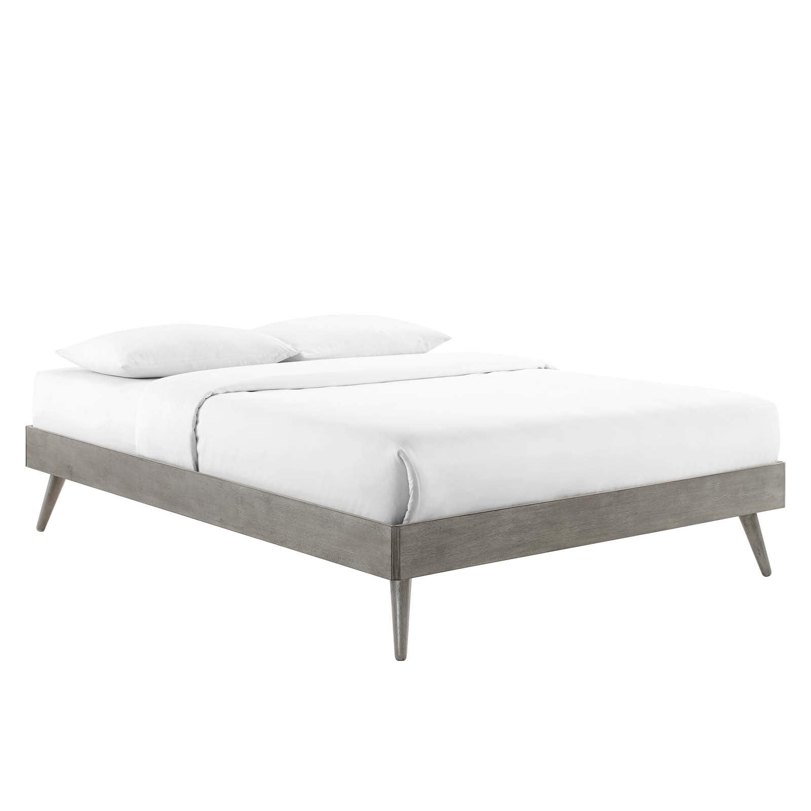 Margo Twin Wood Platform Bed Frame in Gray