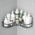 iSTAR Metal Bathroom Corner Shelf, NoDrill Wall Mounted Adhesive Organizer with Magic Sticker, LShape Storage Rack for Bathroo
