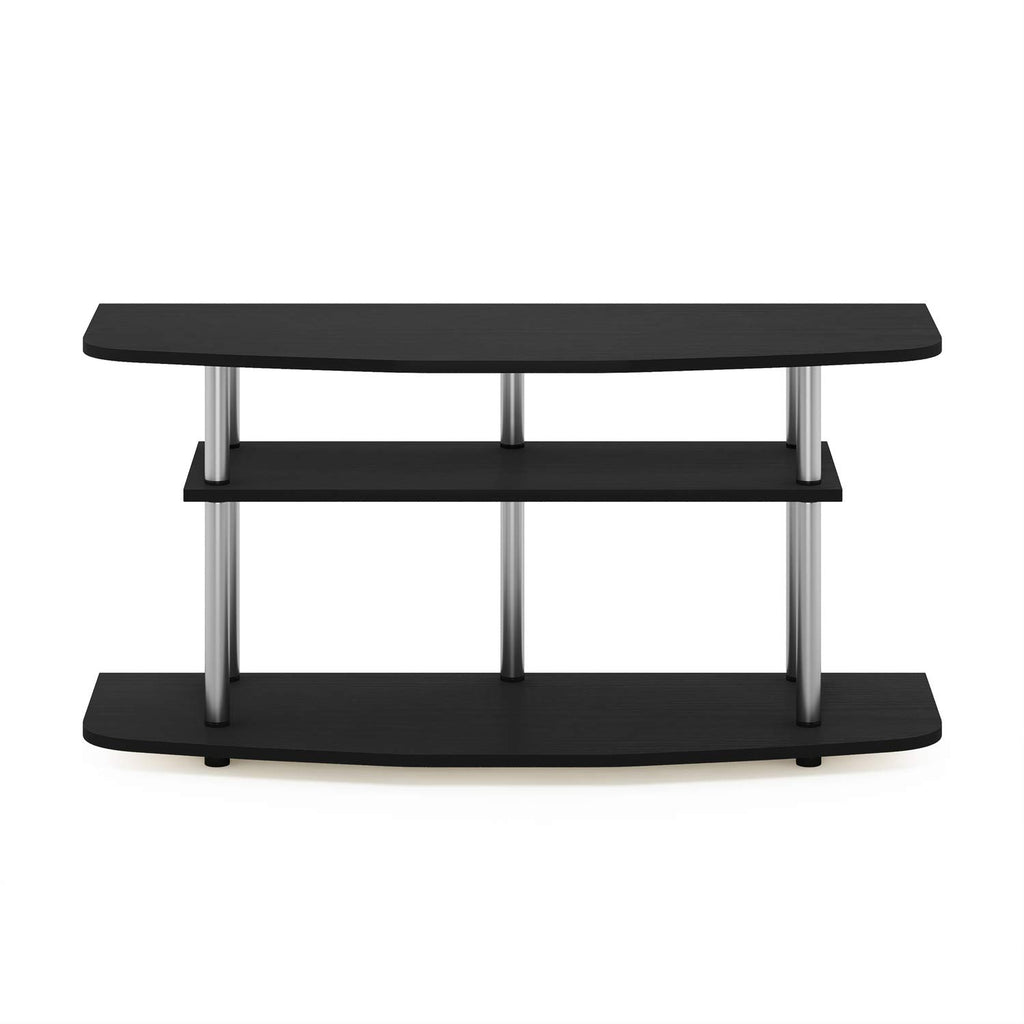 Furinno Frans Turn-N-Tube Tv Stand For Tv Size Up To 43 Inch, 3-Tier, Black Oak