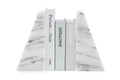 Fox Run Triangular 100% Natural Polished White Marble Bookends 4 x 3 x 6 inches