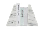Fox Run Triangular 100% Natural Polished White Marble Bookends 4 x 3 x 6 inches