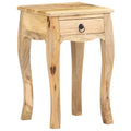 vidaXL Solid Mango Wood Bed Cabinet - Rustic Style No-Assembly Side Table with One Drawer