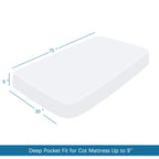 Springspirit Cot Sheets 30'' X 75'' X 9'', 4 Piece Cot Sheet Set (2 Pack), Cot Size Fitted Sheets With Narrow Twin/Camp Bunk/Rvs
