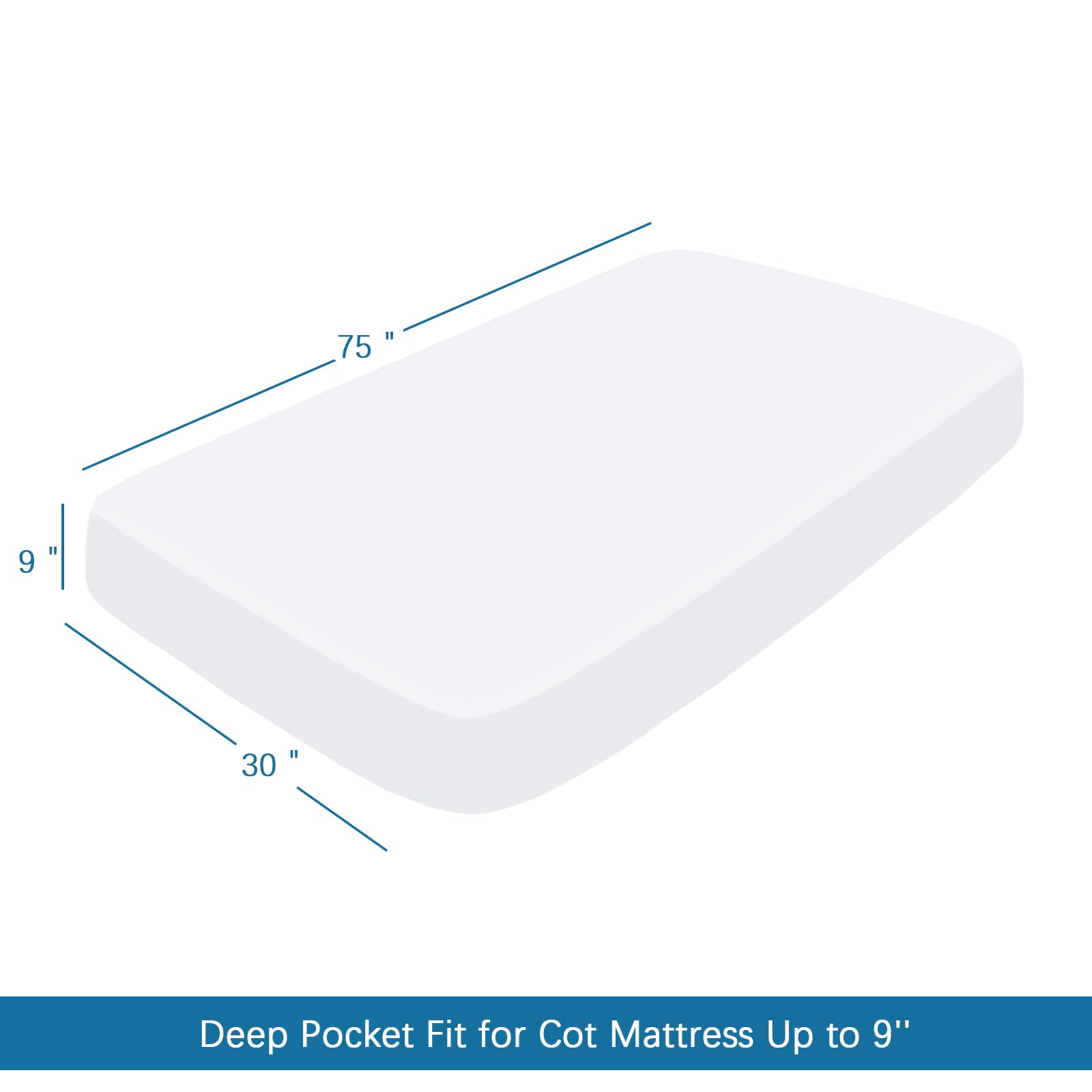 Springspirit Cot Sheets 30'' X 75'' X 9'', 4 Piece Cot Sheet Set (2 Pack), Cot Size Fitted Sheets With Narrow Twin/Camp Bunk/Rvs