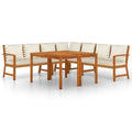 vidaXL 7 Piece Patio Dining Set with Cushions Solid Wood Acacia
