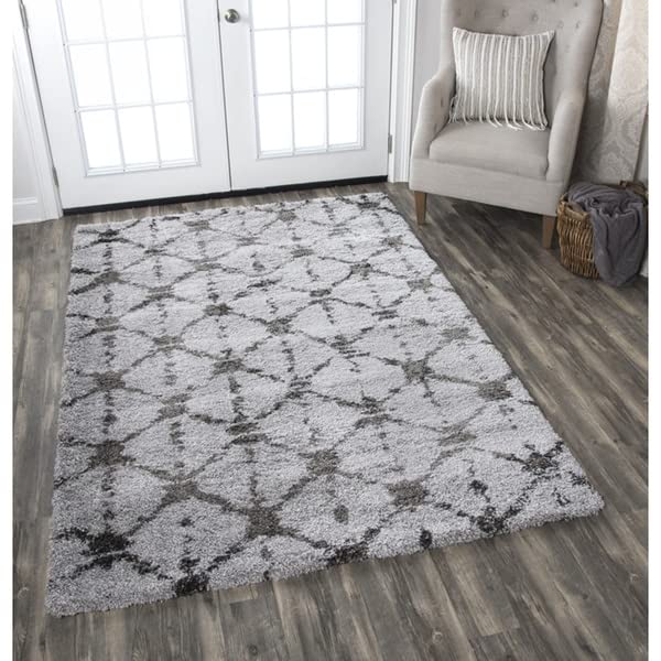 Rizzy Home Alora Decor Midnight 5'3" X 7'3" Geometric Ivory/Beige Power-Loomed Area Rug