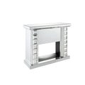 Benjara, Silver Benzara Electric Fireplace with Touch Panel and Remote Controller