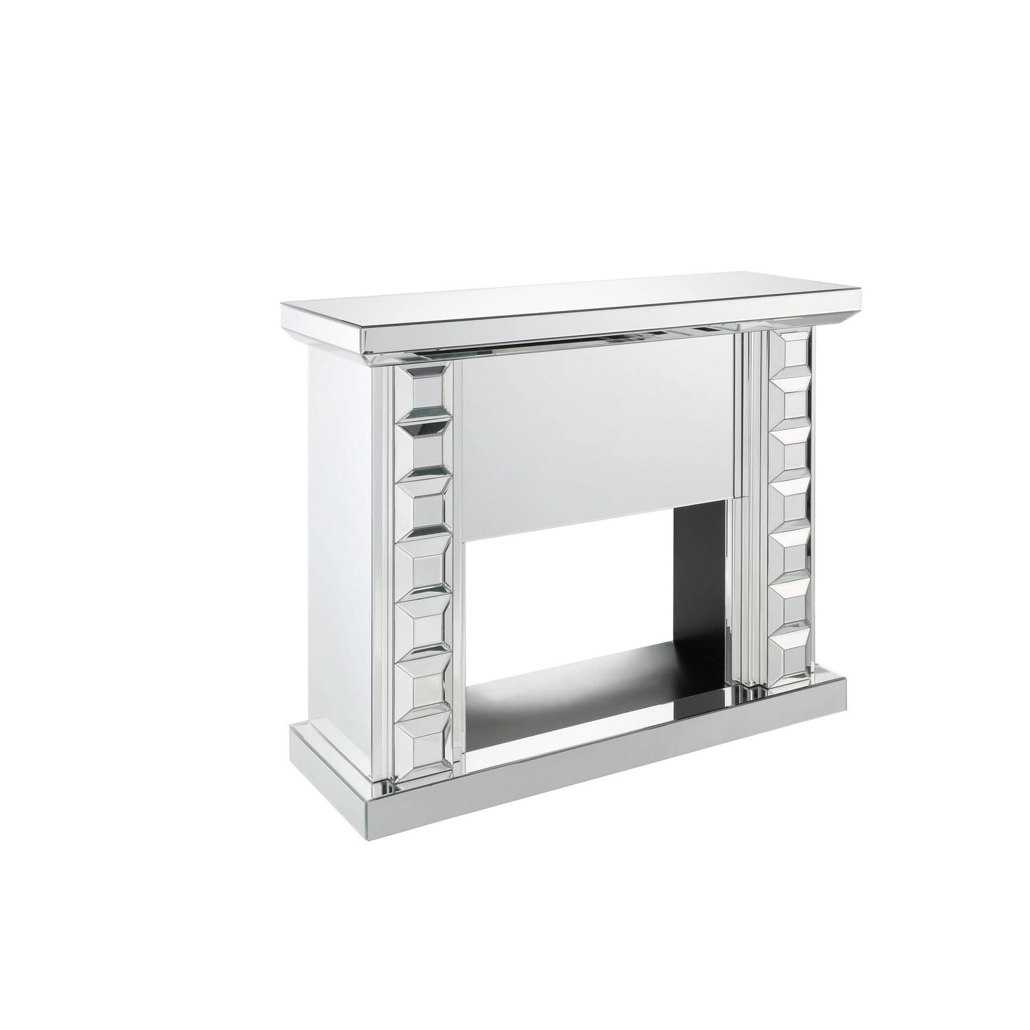 Benjara, Silver Benzara Electric Fireplace with Touch Panel and Remote Controller