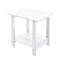 Meluvici Double Adirondack Outdoor Side Table Weather Resistant, Patio Rectangular End Table For Adirondack Chair, White