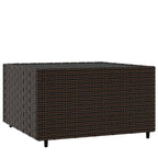vidaXL Square Patio Coffee Table - Sturdy Powder-Coated Steel Frame with Weather-Resistant PE Rattan and Tempered Glass Top - Perfect for Outdoor Use - Brown