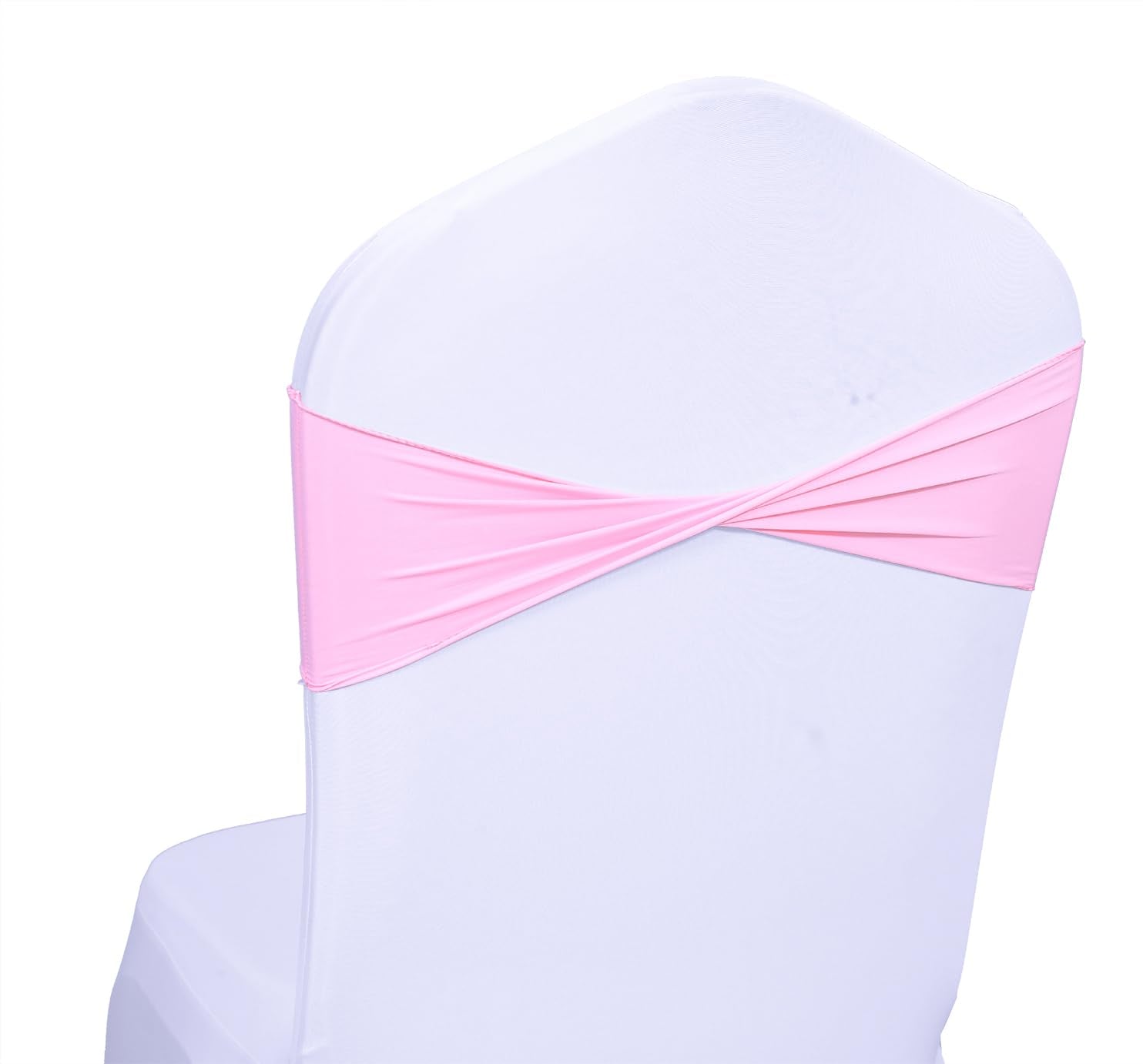Mds Pack Of 50 Spandex Chair Sashes Bow Sash Elastic Chair Bands Ties Without Buckle For Wedding And Events Decoration Spandex Slider Sashes Bow - Pink