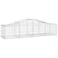 vidaXL Arched Gabion Basket - Durable & Galvanized Iron - Decorative Garden Barrier & Retaining Wall - Easy Assembly with Includ