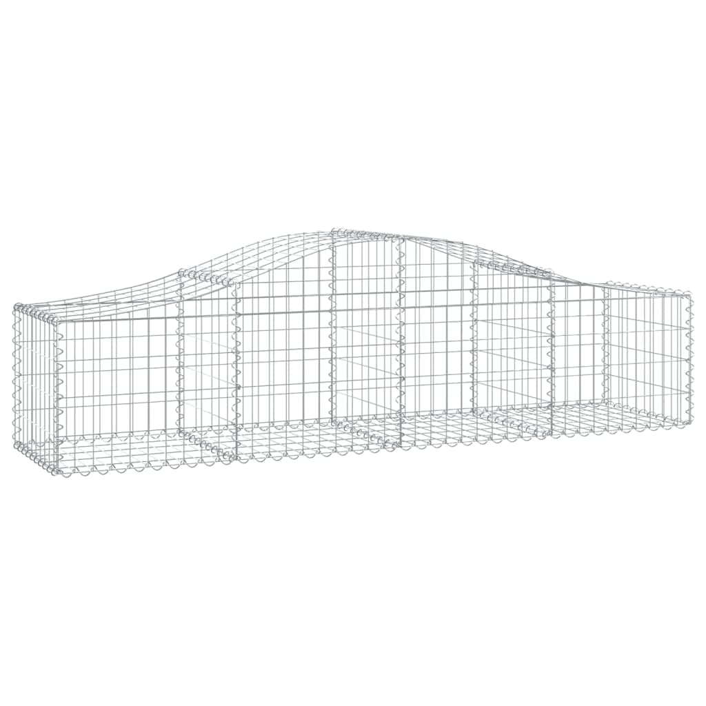vidaXL Arched Gabion Basket - Durable & Galvanized Iron - Decorative Garden Barrier & Retaining Wall - Easy Assembly with Includ