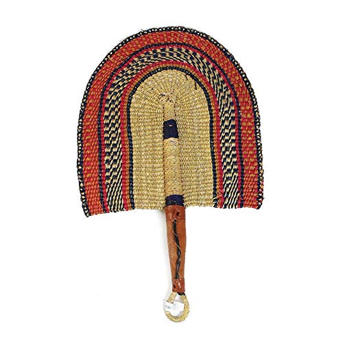 Omaqa One Burkina Faso African Hand Fan Woven 16'' Long For Women & Men | Home Decoration
