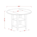 East West Furniture SUDO3-BCH-W 3 Piece Dining Set Contains a Round Dining Table with Dropleaf & Shelves and 2 Kitchen Chairs, 42x42 Inch, Black & Cherry