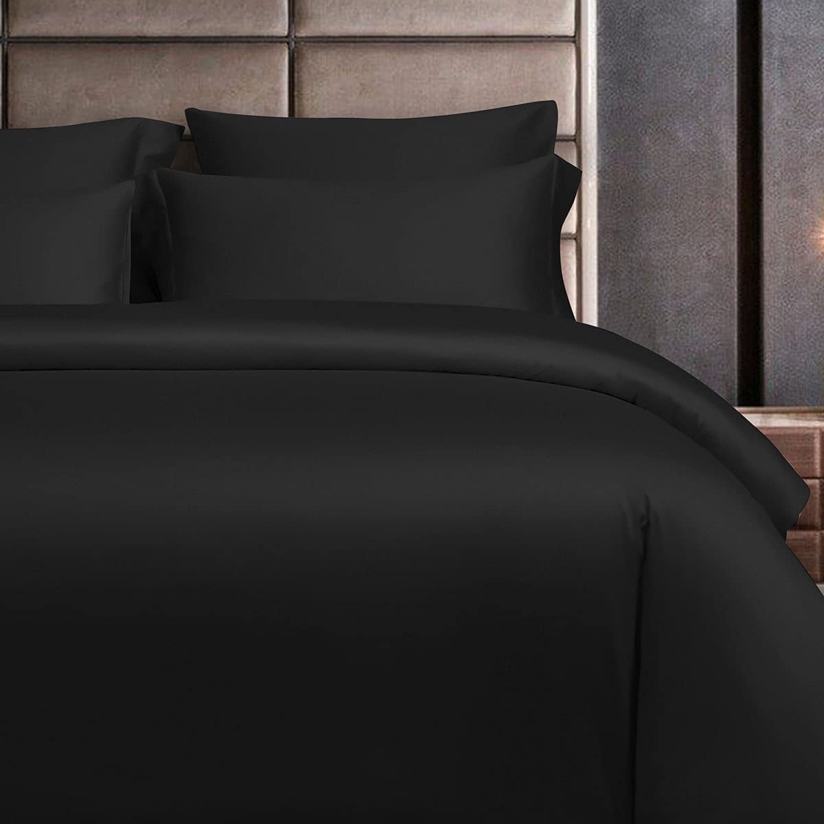 Ntbay 2 Pack 500 Thread Count 100% Egyptian Cotton King Pillow Shams, Super Soft And Breathable Oxford Pillowcases For Bed, 20X36 Inches, Black