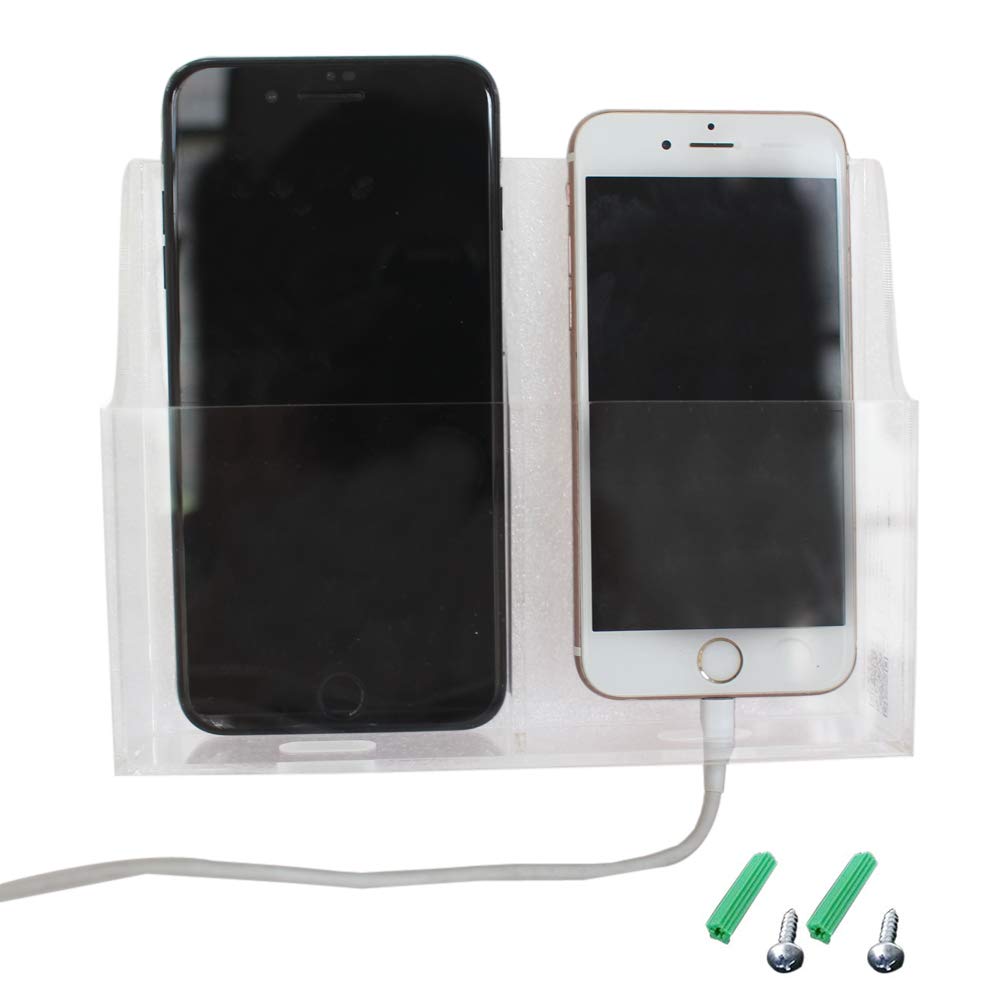 Zmmyr Acrylic Wall Mount Desk Organizer Storage Box For Cell Phones Holder In Home Office (2 Grid)
