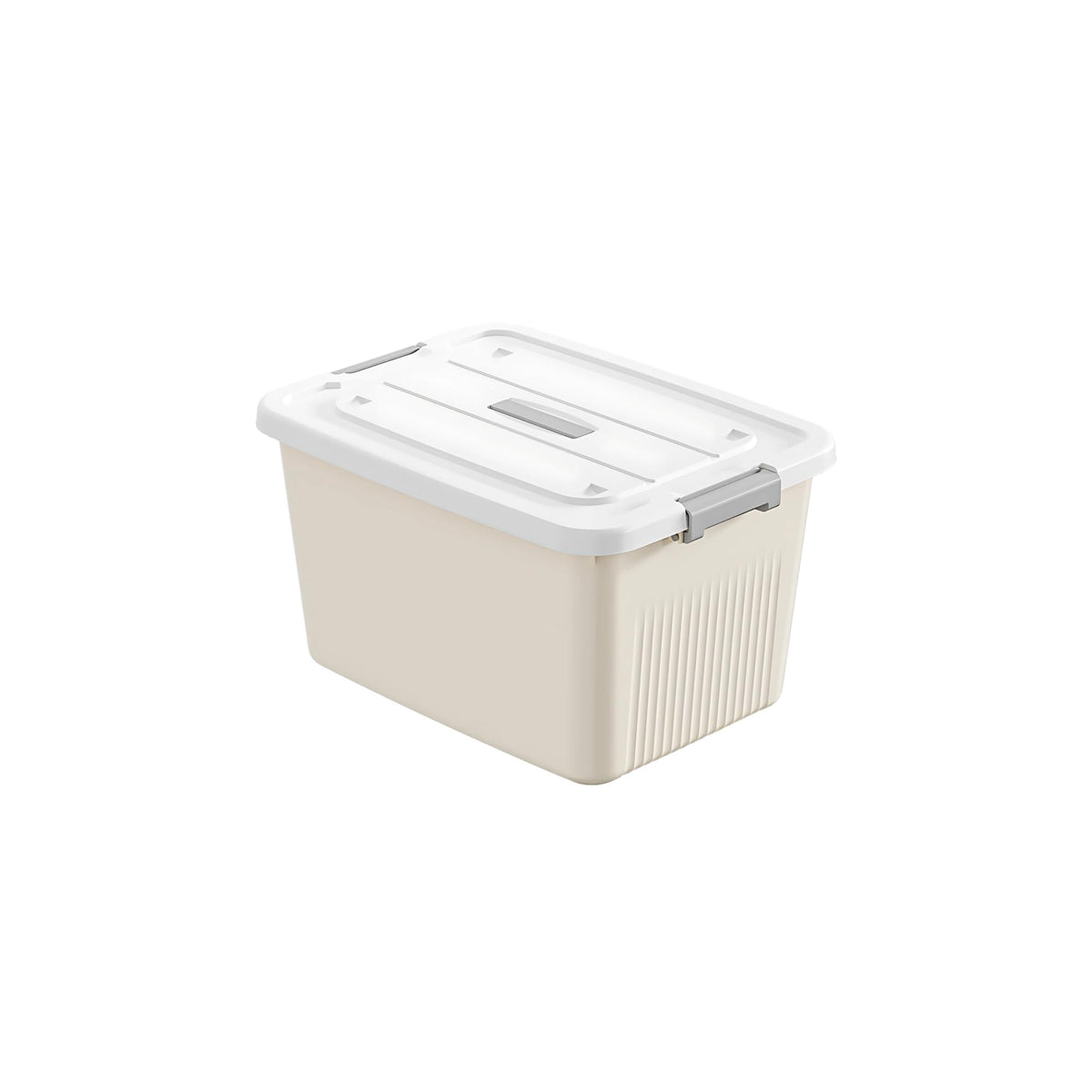 KREPS Plastic Storage Box/Bins, Color : Cream, Container with Lock and Lid, Stackable, Heavy Duty Material, Available in Multipl