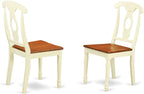 East West Furniture NAKE7-WHI-W Napoleon 7 Piece Modern Set Consist of a Rectangle Wooden Table with Butterfly Leaf and 6 Dining Room Chairs, 40x78 Inch, Buttermilk & Cherry
