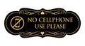 Signs Bylita Designer (Vector) No Cellphone Use Please Sign(Black/Gold) - Small 1 Pack