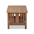 Baxton Studio Rylie Traditional Transitional Mission Style Walnut Brown Finished Rectangular Wood Coffee Table