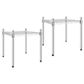 Simple Deluxe 1-Tier Shelving Unit, 15 W x 13.8 D x 15 H Wire Metal Stackable Storage, Chrome, 2 Pack