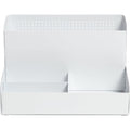 U Brands Modern Perforated Storage Cup Desk Organizer, Office Supplies, White, Metal, 1 Count