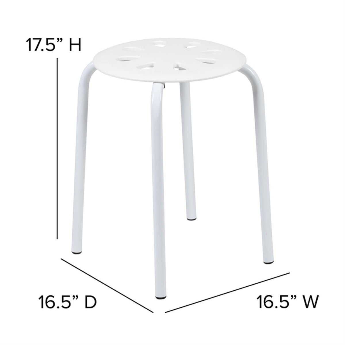Flash Furniture Bailey Plastic Nesting Stack Stools, 17.5"Height, Assorted Colors (5 Pack)