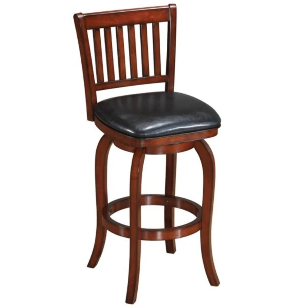Ram Gameroom Backed Pub Barstool W/Square Cushioned Seat - Antique White