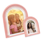 Isaac Jacobs 2X3 Vertical Pink Arc Resin Picture Frame With Gradient Design, Decorative Photo Frame, Tabletop & Wall Display, Ha