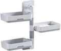 Topinon SelfAdhesive 3 Layer Soap Dish Holder Saver Box Storage(Plastic, White)