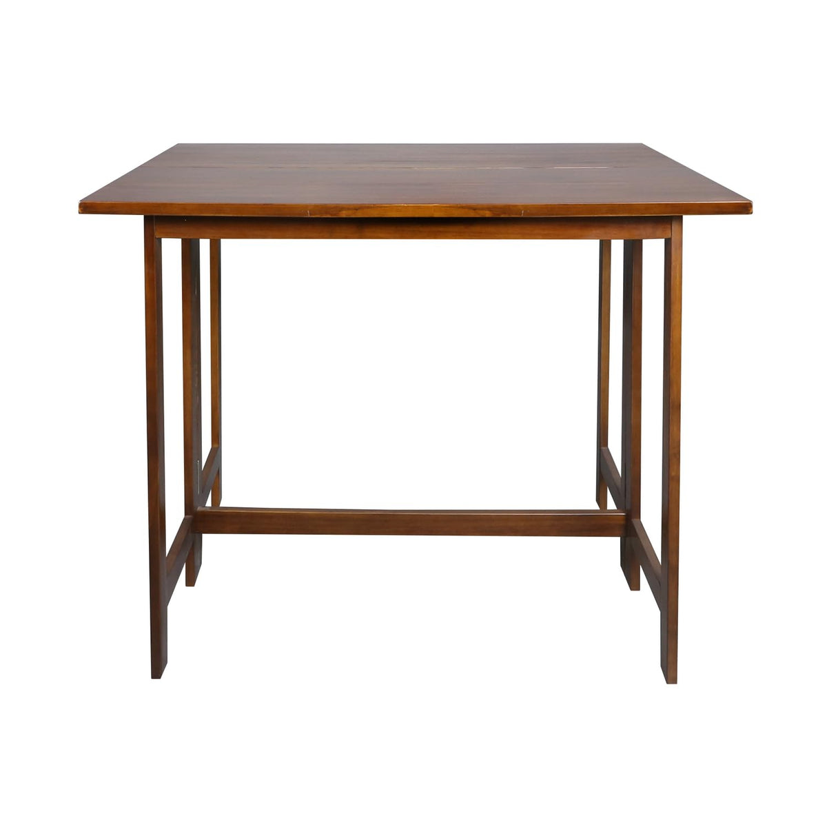 Casual Home Solid Wood Flip-Top Folding Console To Dining Convertible Table
