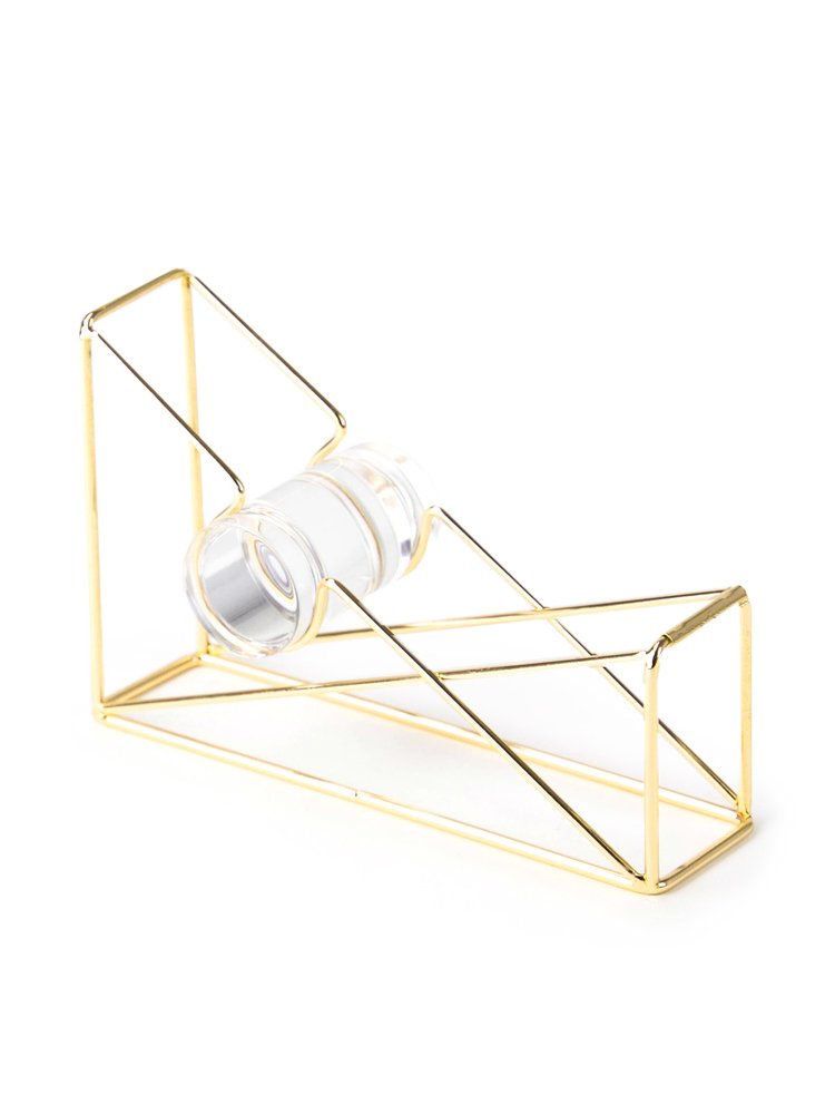 U Brands Desktop Tape Dispenser, Wire Metal, Gold - 898U06-48