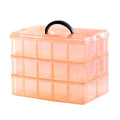 RMYKX 3Layer Multi Utility Storage Box with Handle, Adjustable Compartment Organizer for Stationery, Beads, Sewing, Art Tools, 