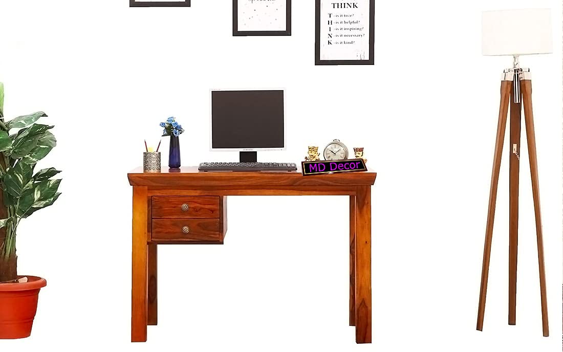 Md Decor Home Solid Sheesham Wood Study Table With Drawer Storage For Home Writing Office Desk