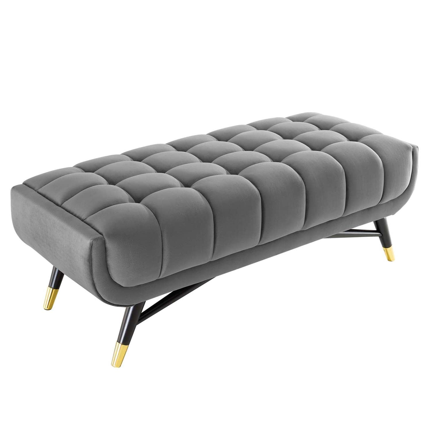 Modway Adept 47.5" Performance Velvet Bench In Gray