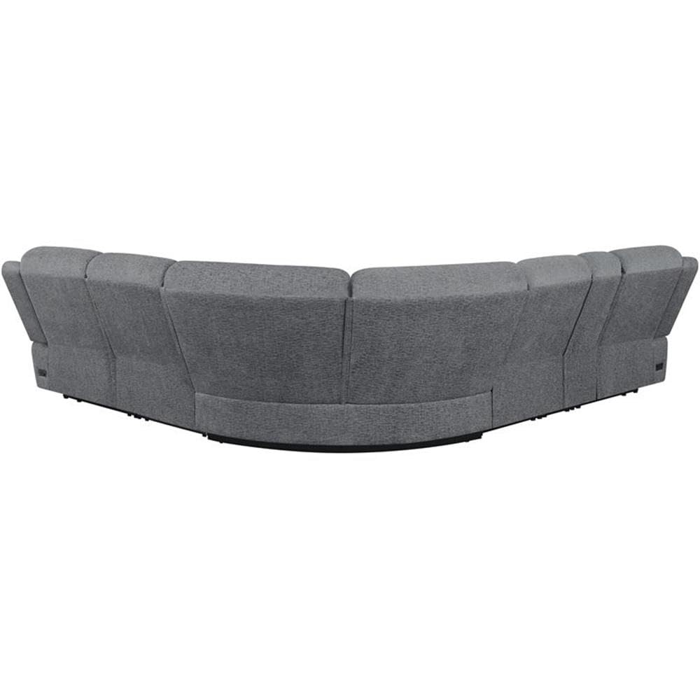 Coaster Home Furnishings Bahrain 6-Piece Upholstered Motion Sectional Charcoal