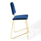 Modway Ponder Performance Velvet Bar Stool, Navy