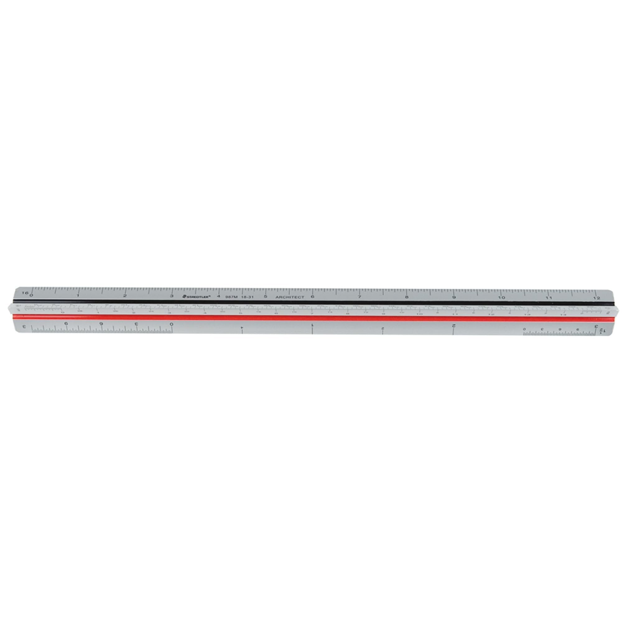 Staedtler Professional Triangular Scale Ruler, Metal Architecture Scale, 12 Inch, 987M1831Bk