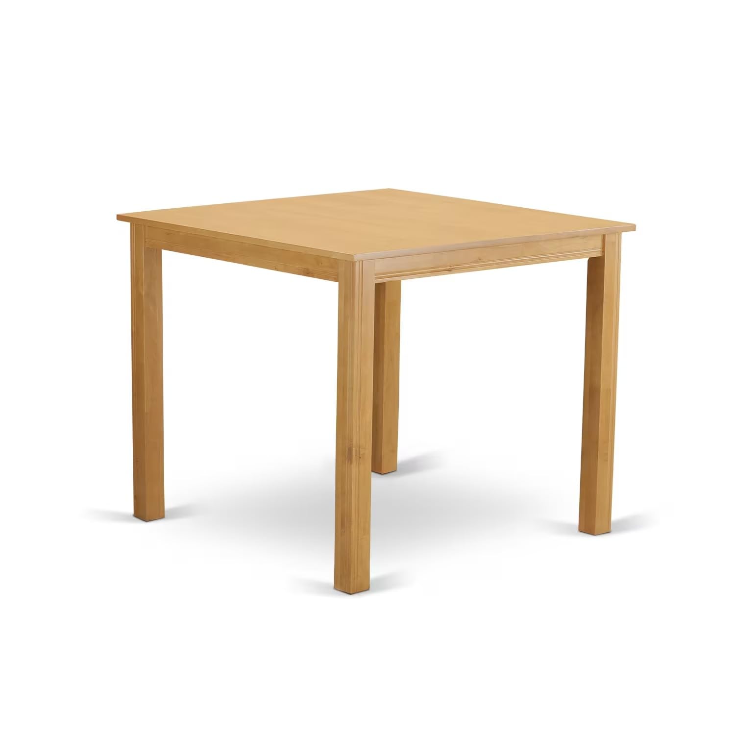 East West Furniture CAFE5-OAK-C 5 Piece Counter Height Pub Set Includes a Square Dining Table and 4 Linen Fabric Dining Room Chairs, 42x42 Inch, Oak